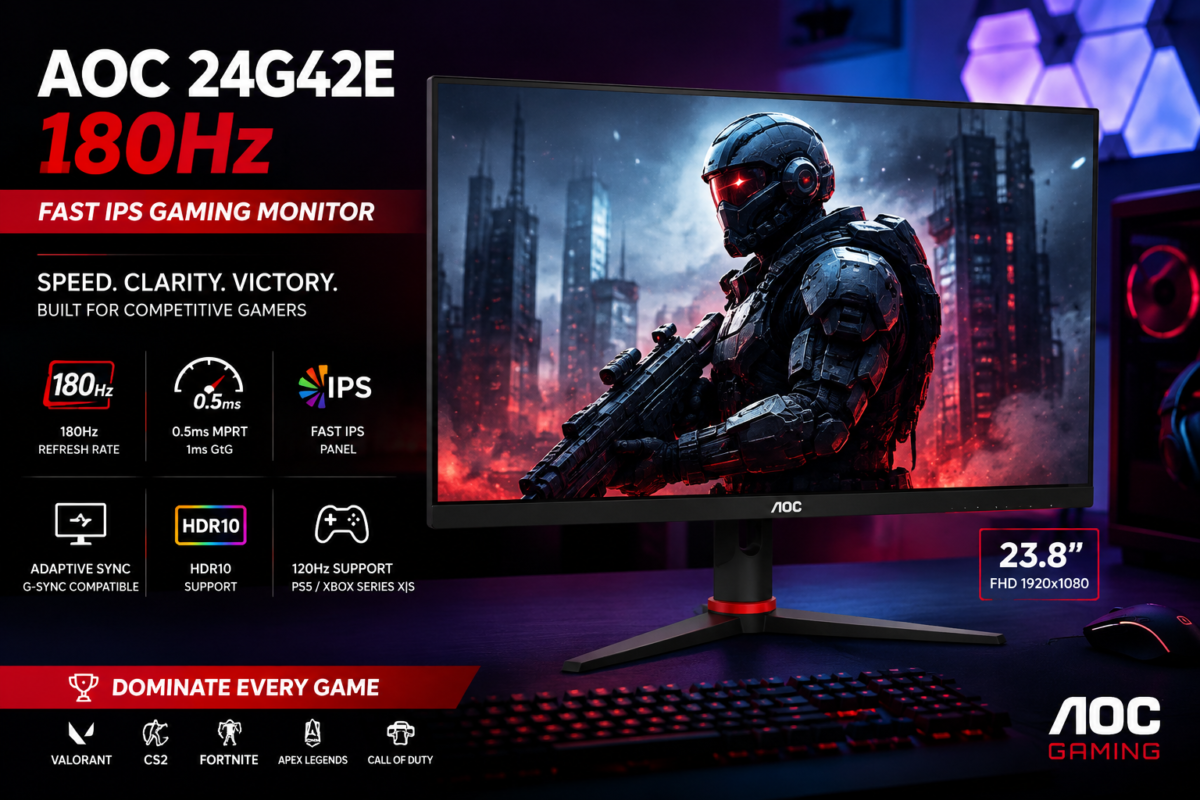 AOC 24G42E Review 180Hz Fast IPS Gaming Monitor