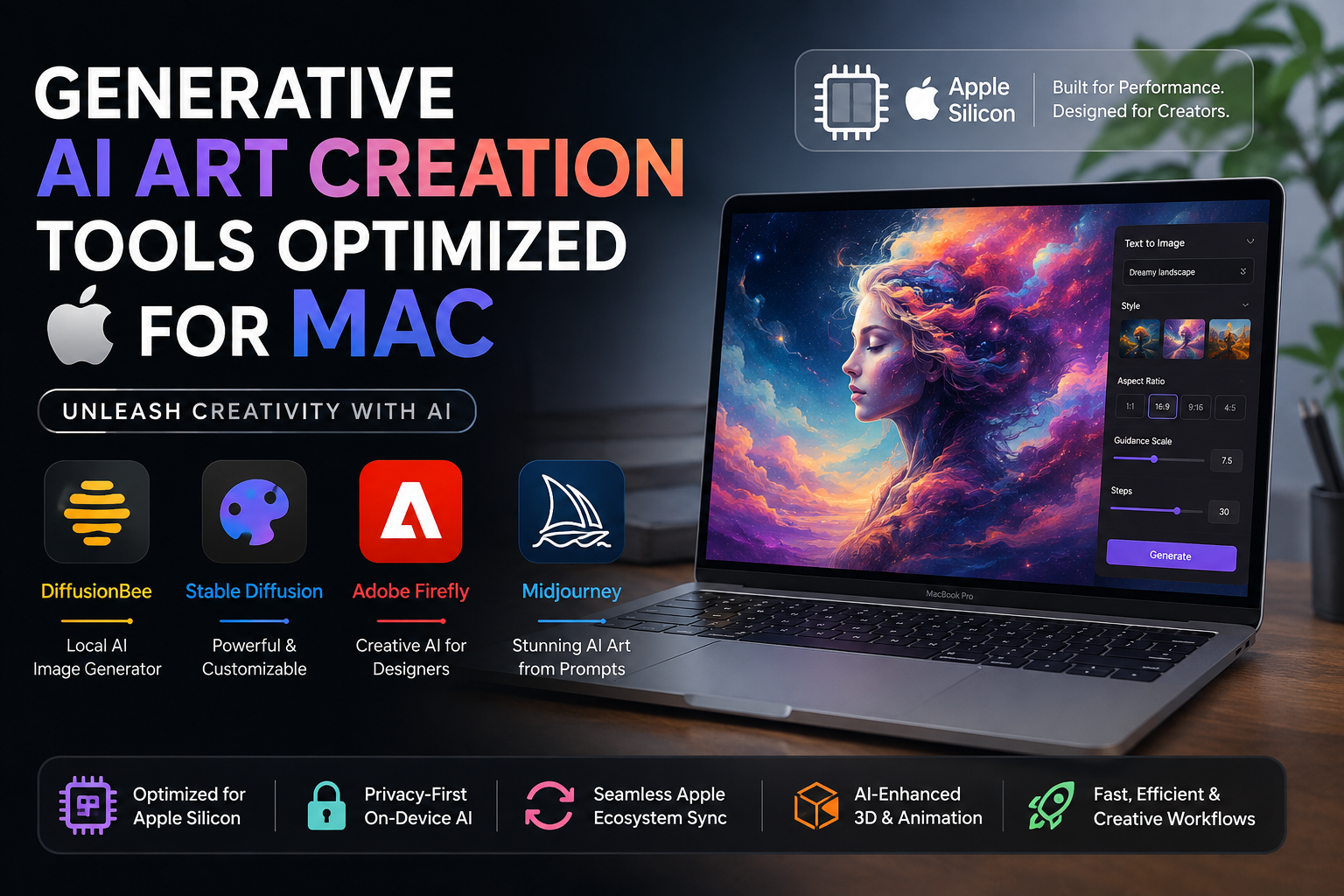 Generative AI art creation tools optimized for Mac
