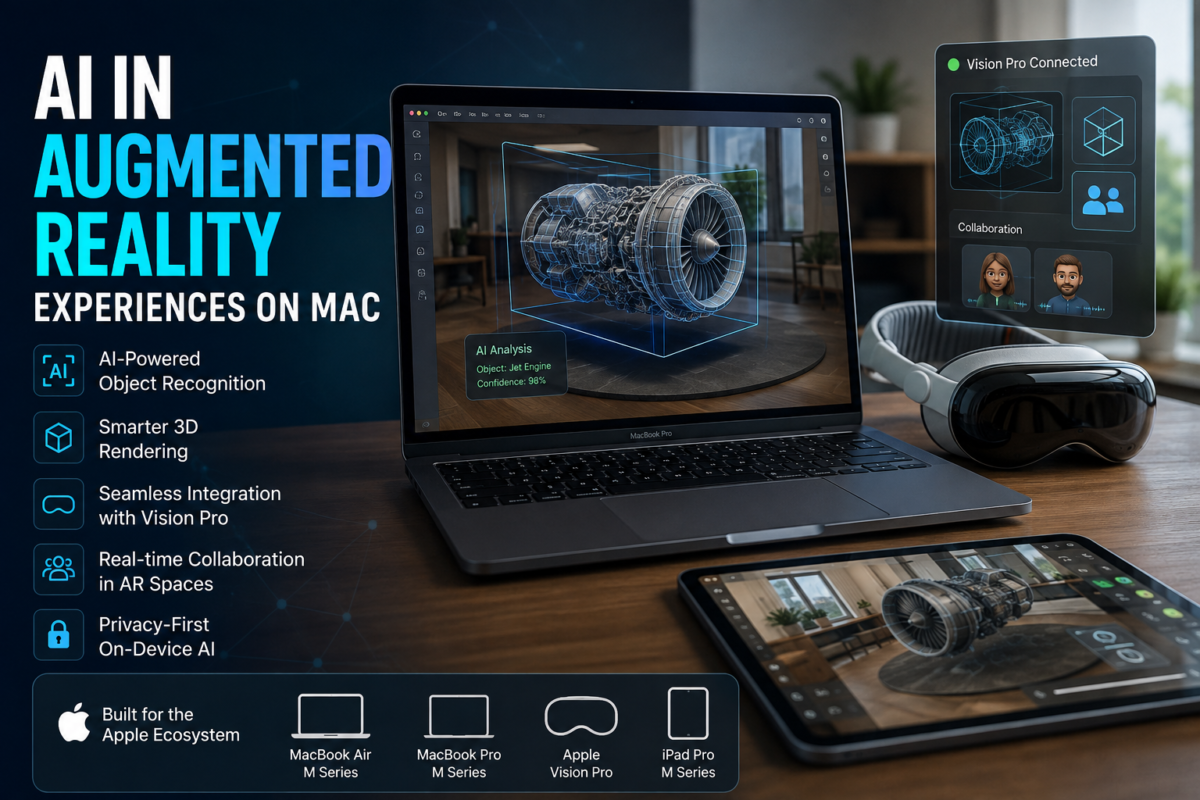 AI in augmented reality experiences on Mac with MacBook, Apple Vision Pro and AI-powered 3D object recognition