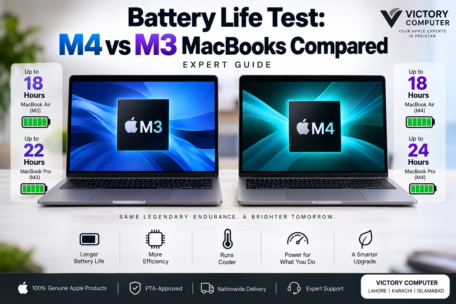 M4 vs M3 MacBook battery life comparison
