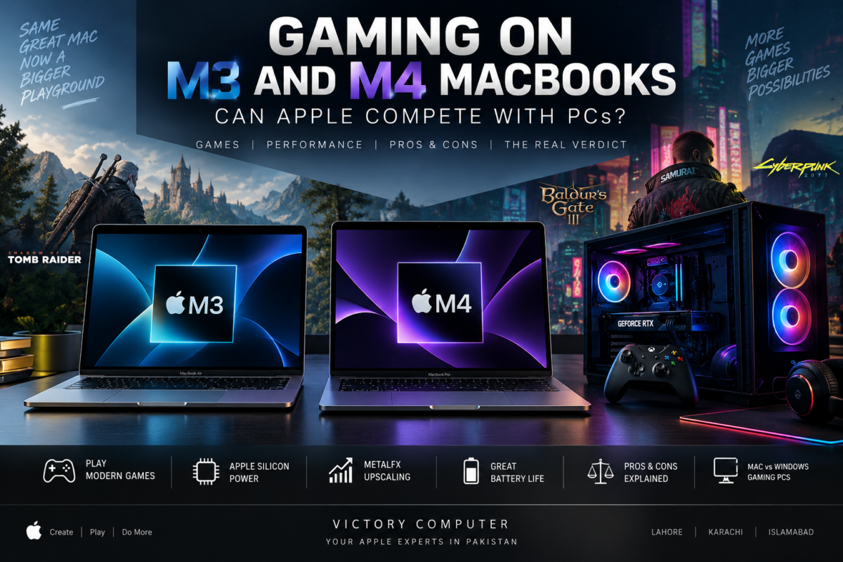Gaming on M3 and M4 MacBooks compared with a Windows gaming PC