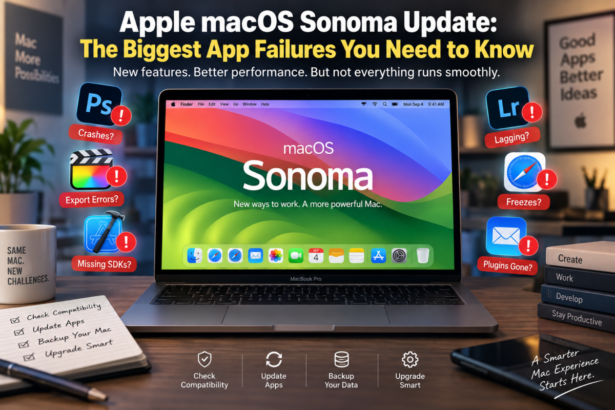 macOS Sonoma app failures and compatibility problems