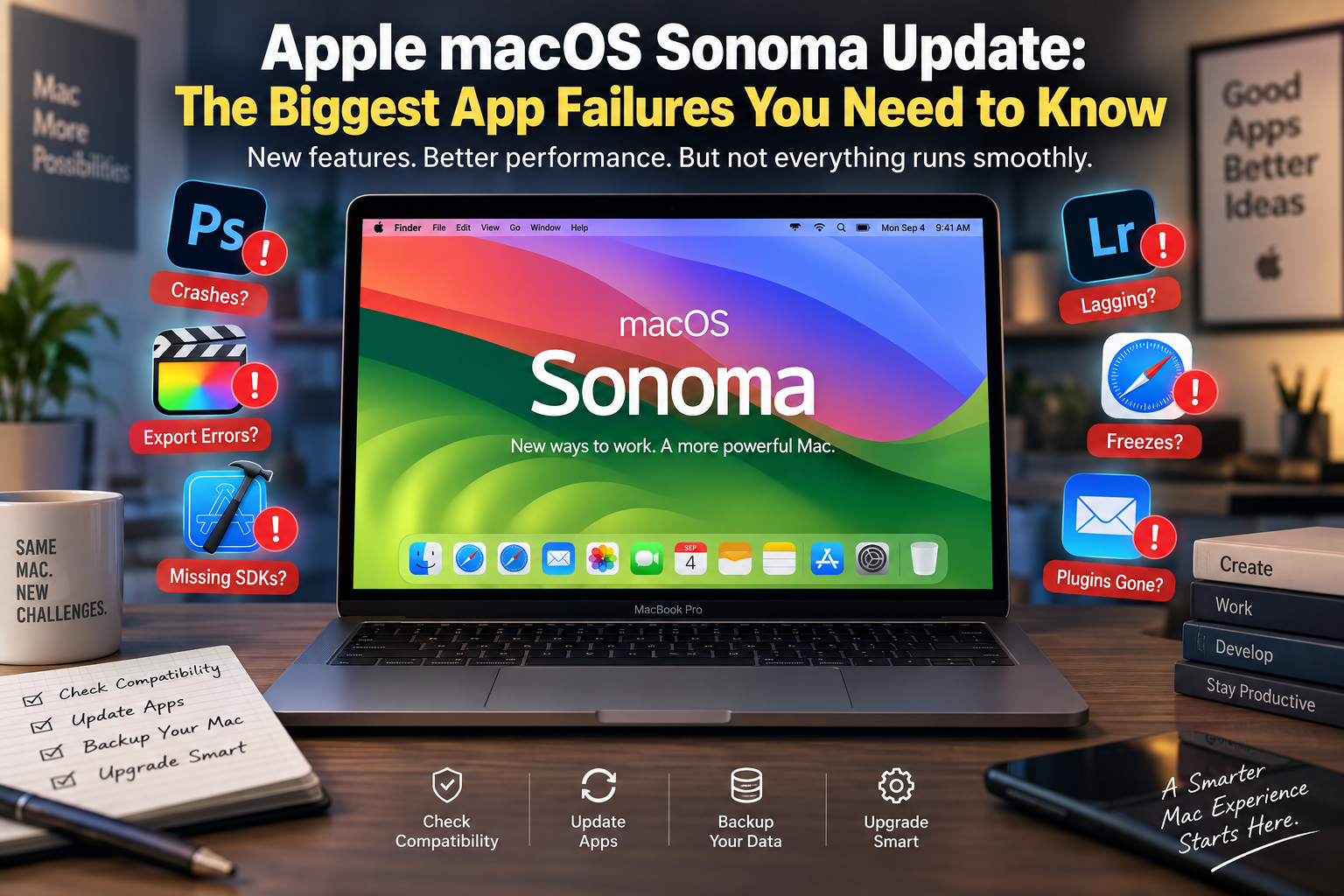 macOS Sonoma app failures and compatibility problems