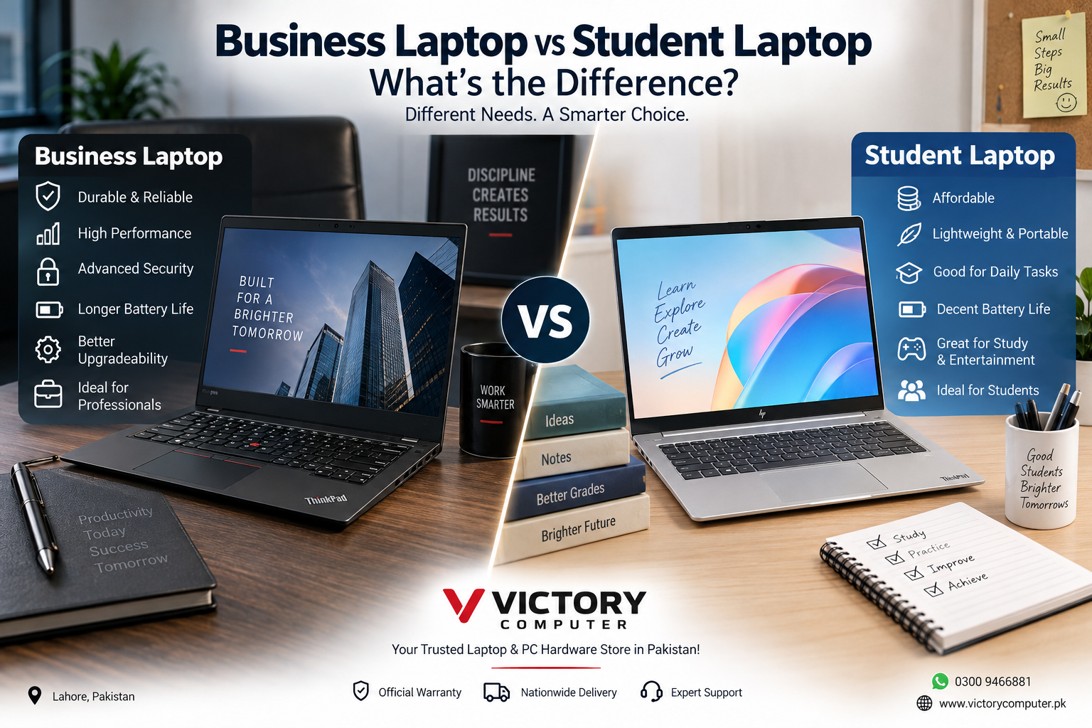 Business Laptop vs Student Laptop comparison in Pakistan