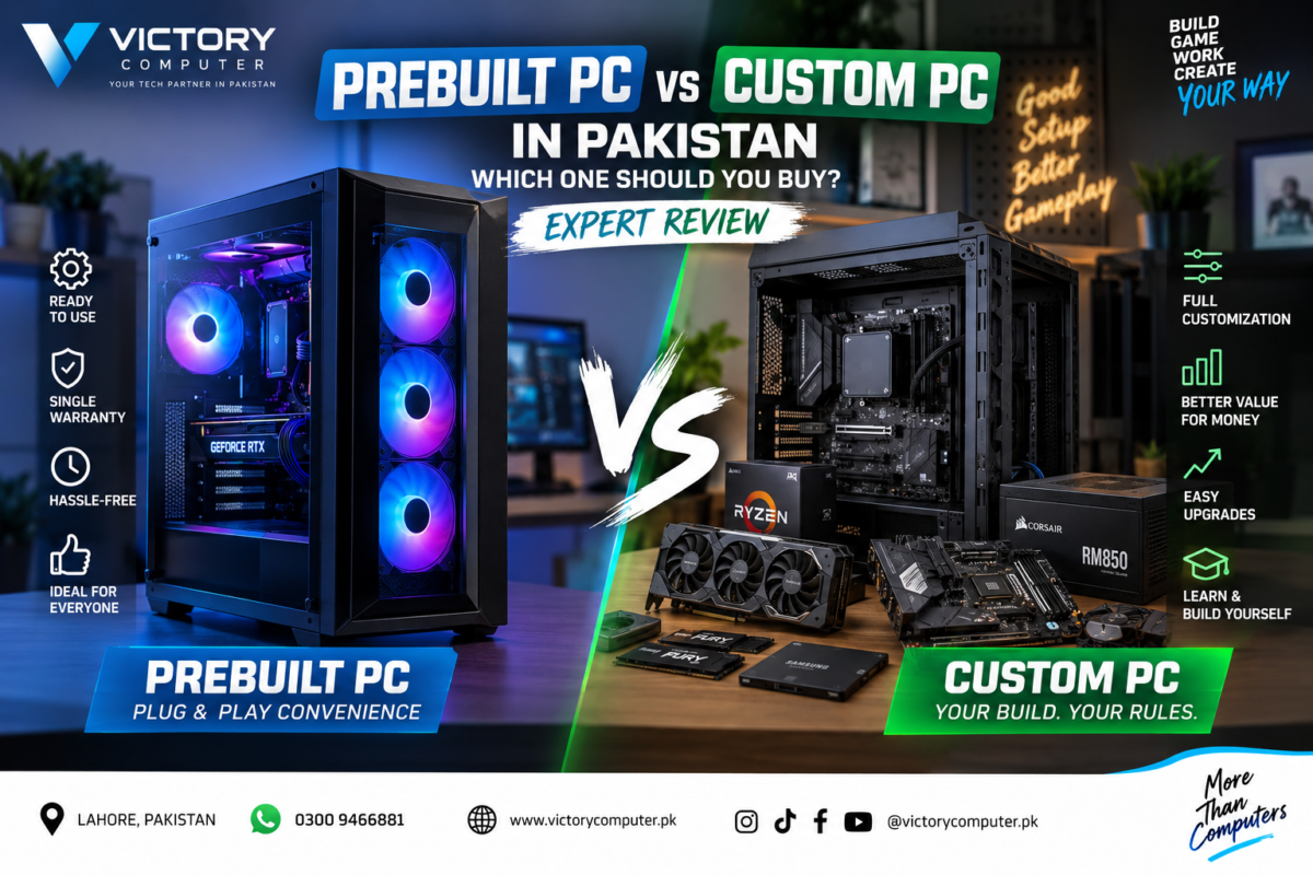 Prebuilt PC vs Custom PC in Pakistan comparison – gaming PC buying guide by Victory Computer