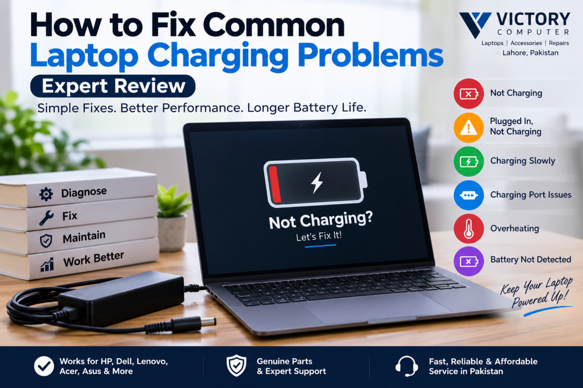 How to fix common laptop charging problems including not charging, slow charging and battery issues