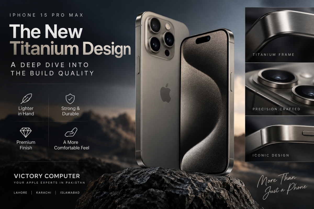 iPhone 15 Pro Max titanium design showing premium titanium frame and build quality
