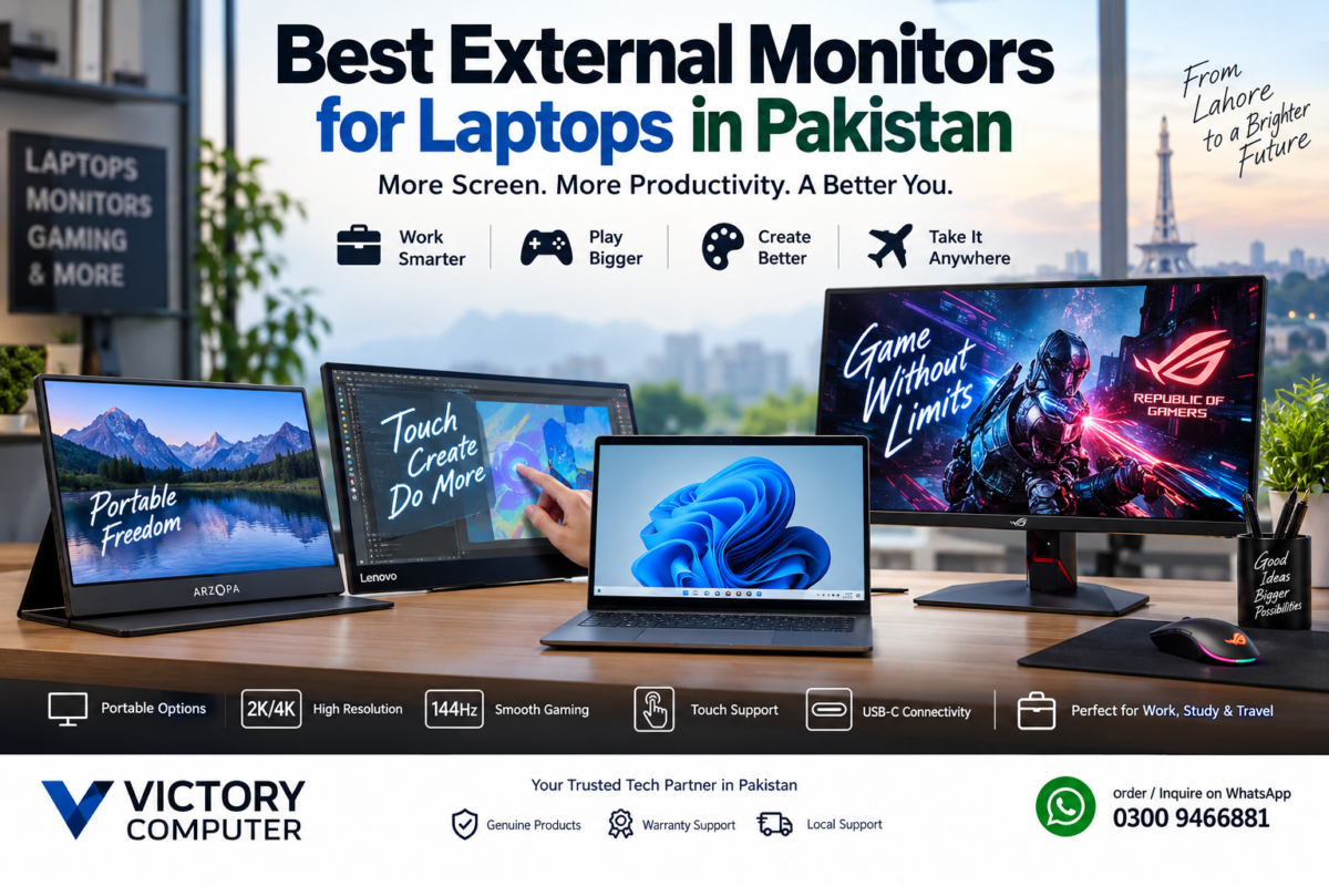 Best external monitors for laptops in Pakistan for gaming, work and productivity
