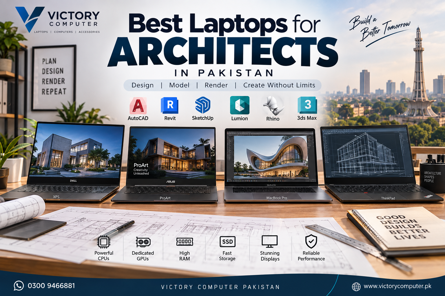 Best Laptops for Architects in Pakistan for AutoCAD, Revit and Lumion