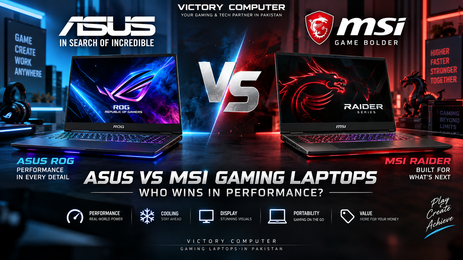 Asus vs MSI Gaming Laptops performance comparison