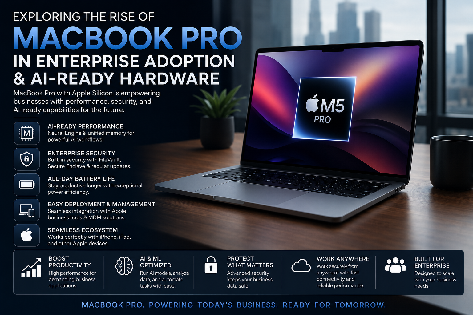 MacBook Pro enterprise adoption with AI-ready hardware for businesses