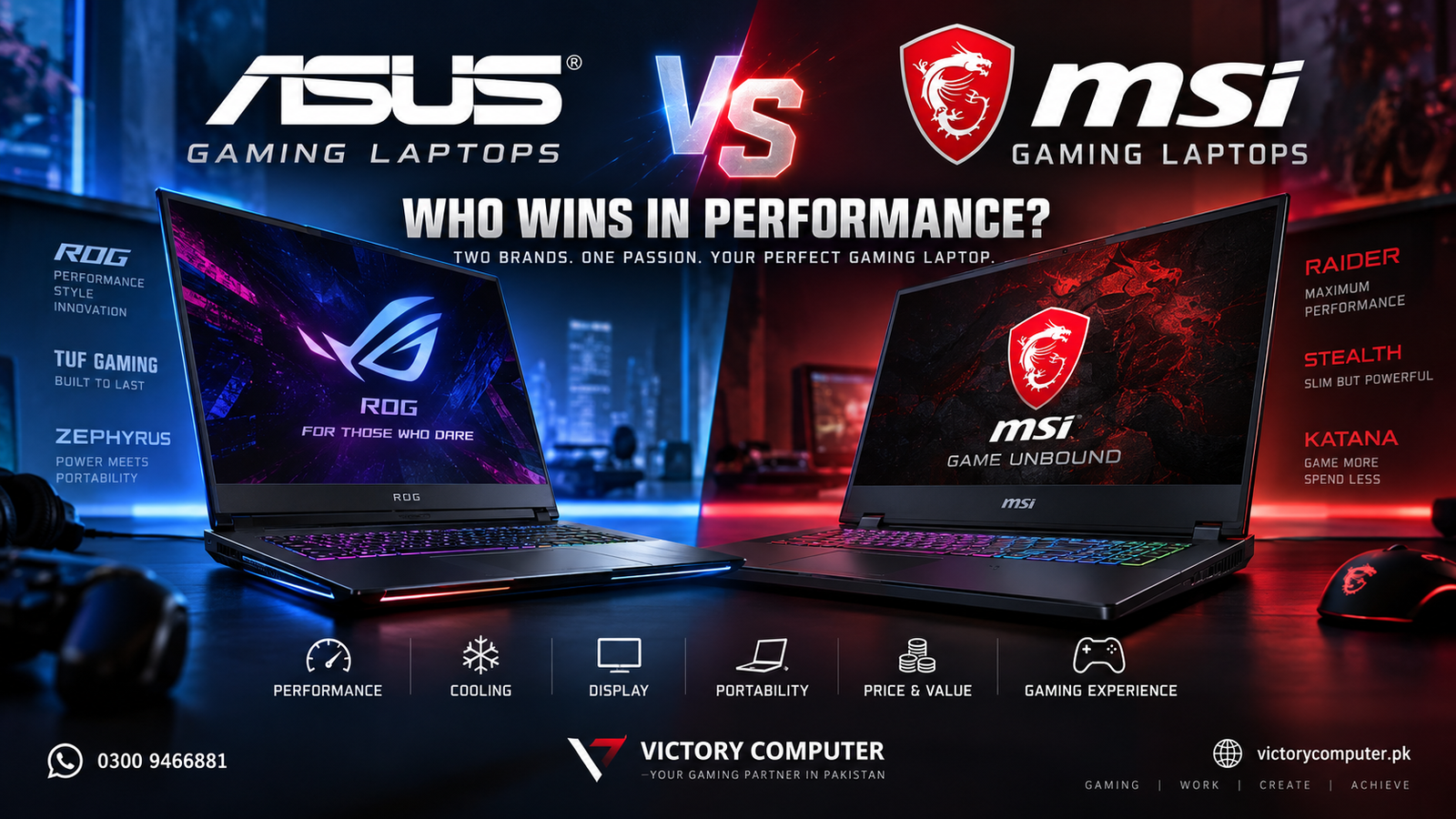 Asus vs MSI Gaming Laptops performance comparison