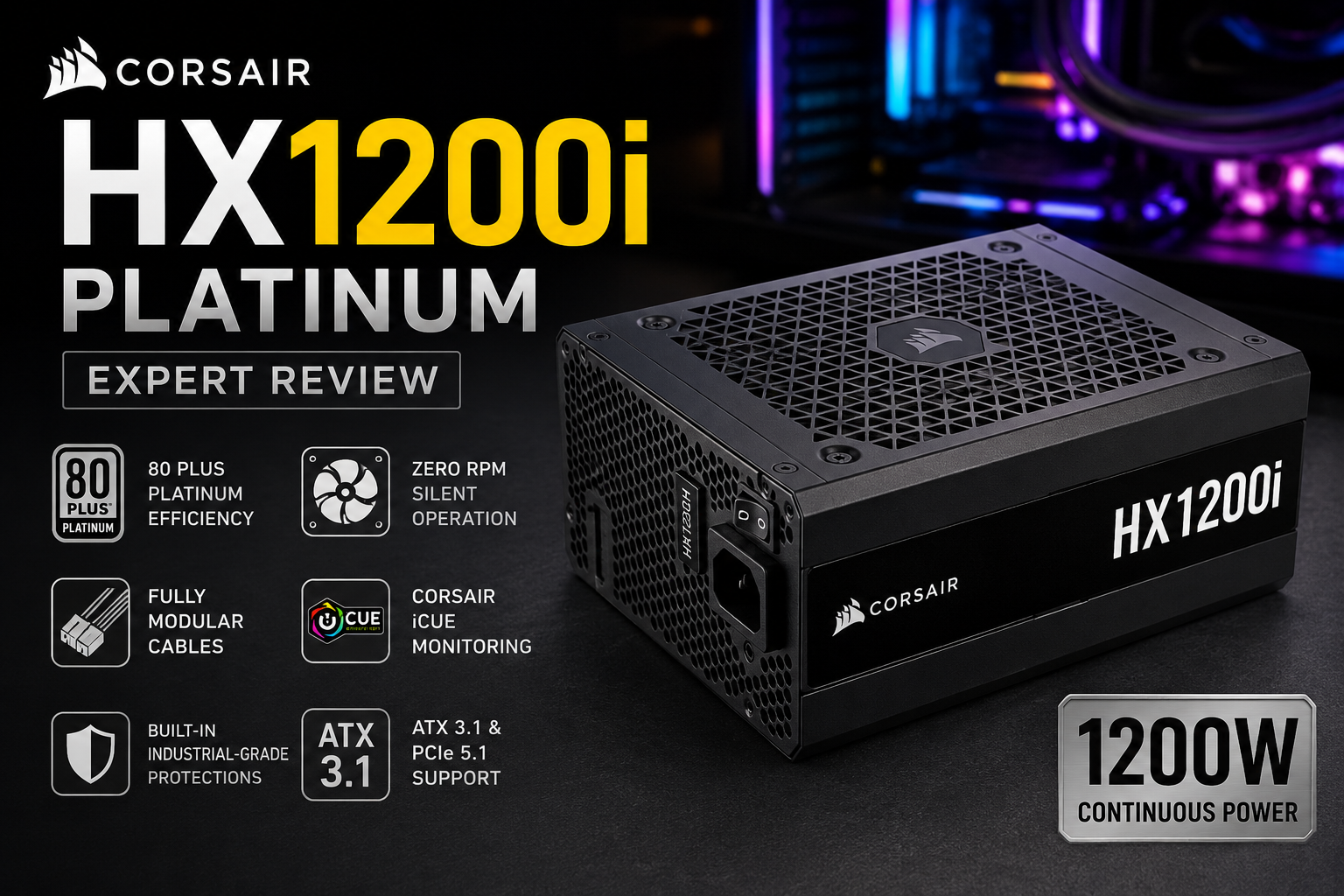 Corsair HX1200i Platinum 1200W Power Supply Expert Review
