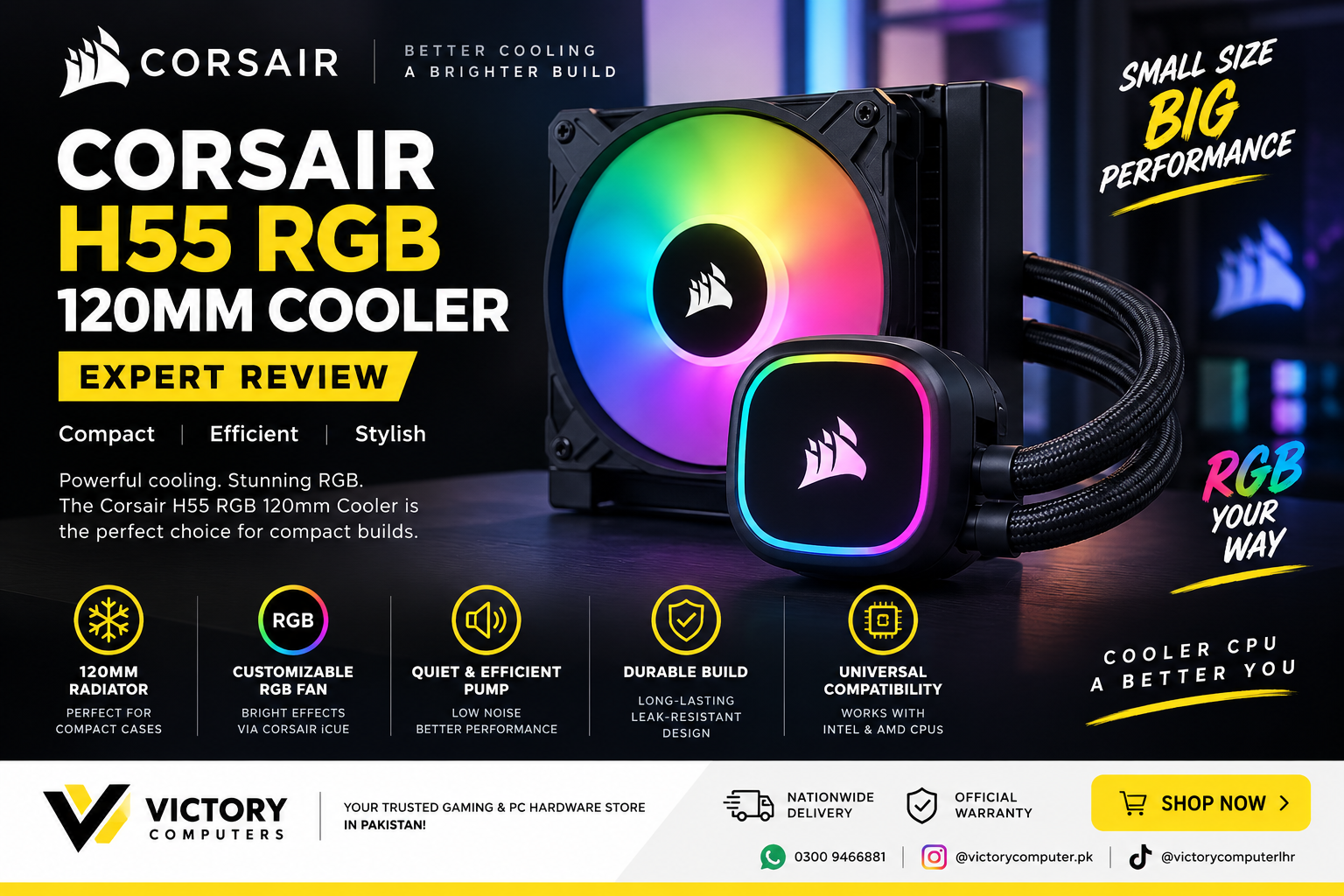 Corsair H55 RGB 120mm Cooler Expert Review