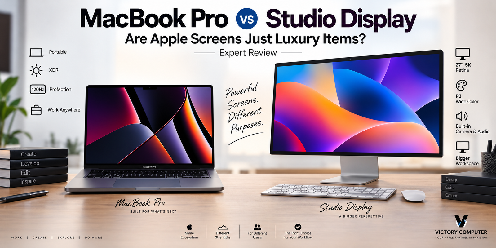 MacBook display comparison showing MacBook Air Liquid Retina vs MacBook Pro Liquid Retina XDR and OLED differences