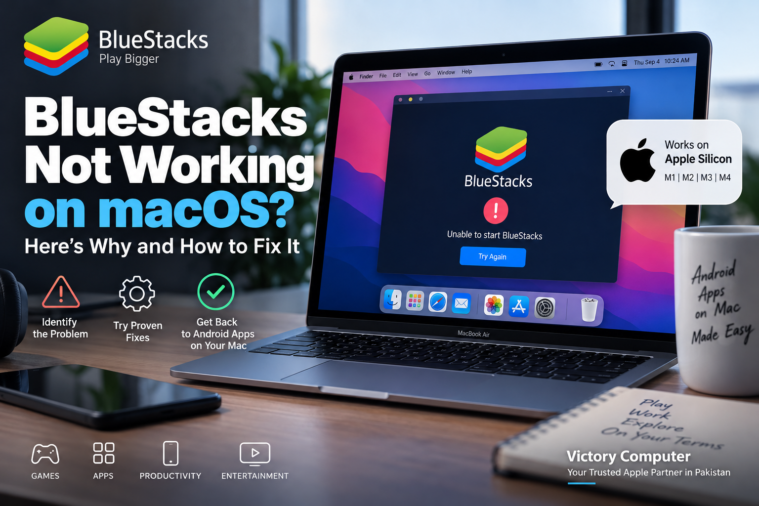 BlueStacks not working on macOS troubleshooting guide for Apple Silicon Mac