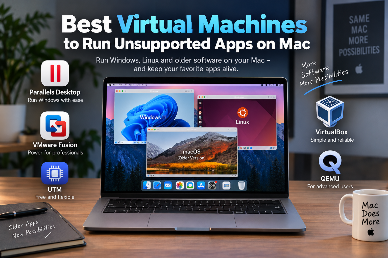 Best Virtual Machines for Mac running unsupported apps with Windows and Linux
