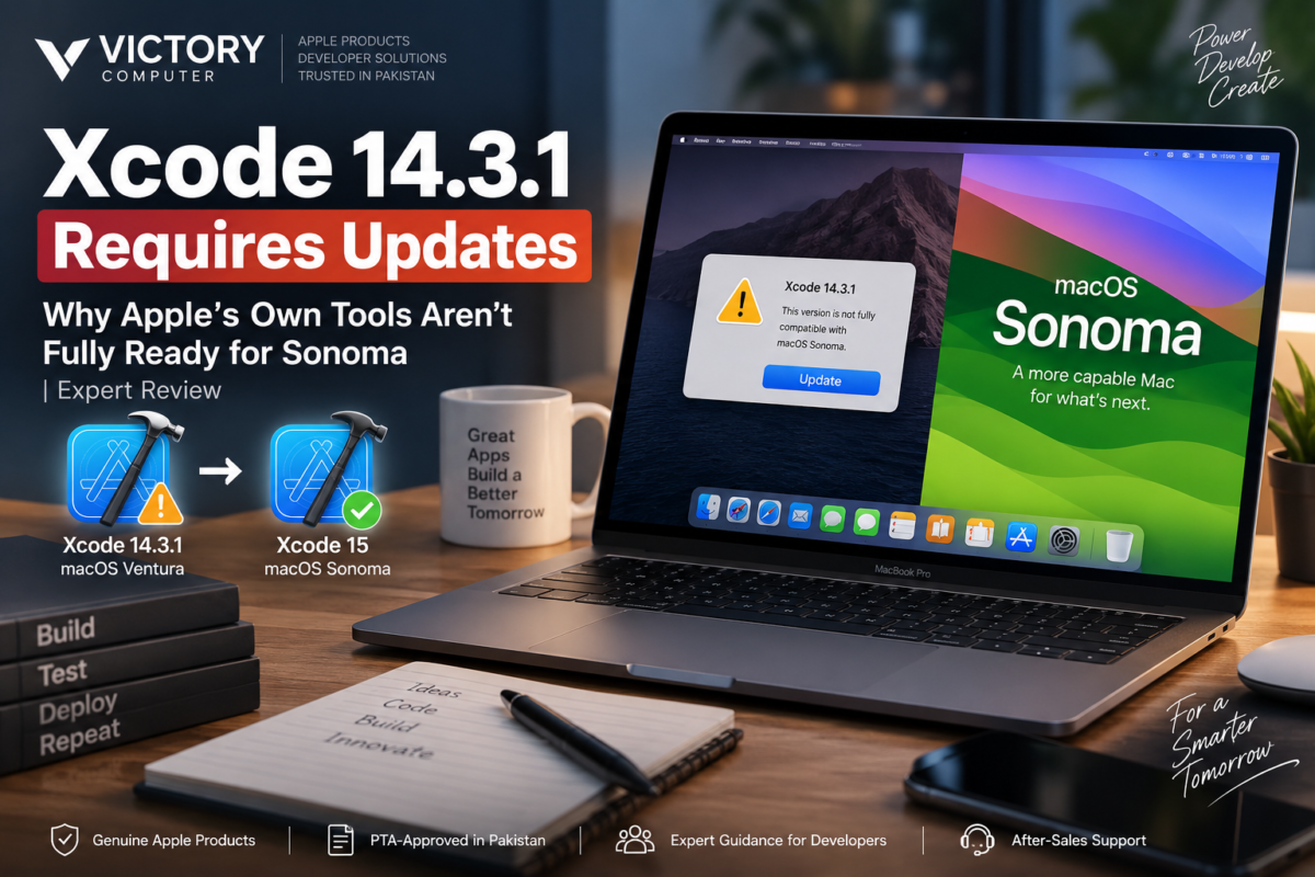 Xcode 14.3.1 requires updates for macOS Sonoma compatibility