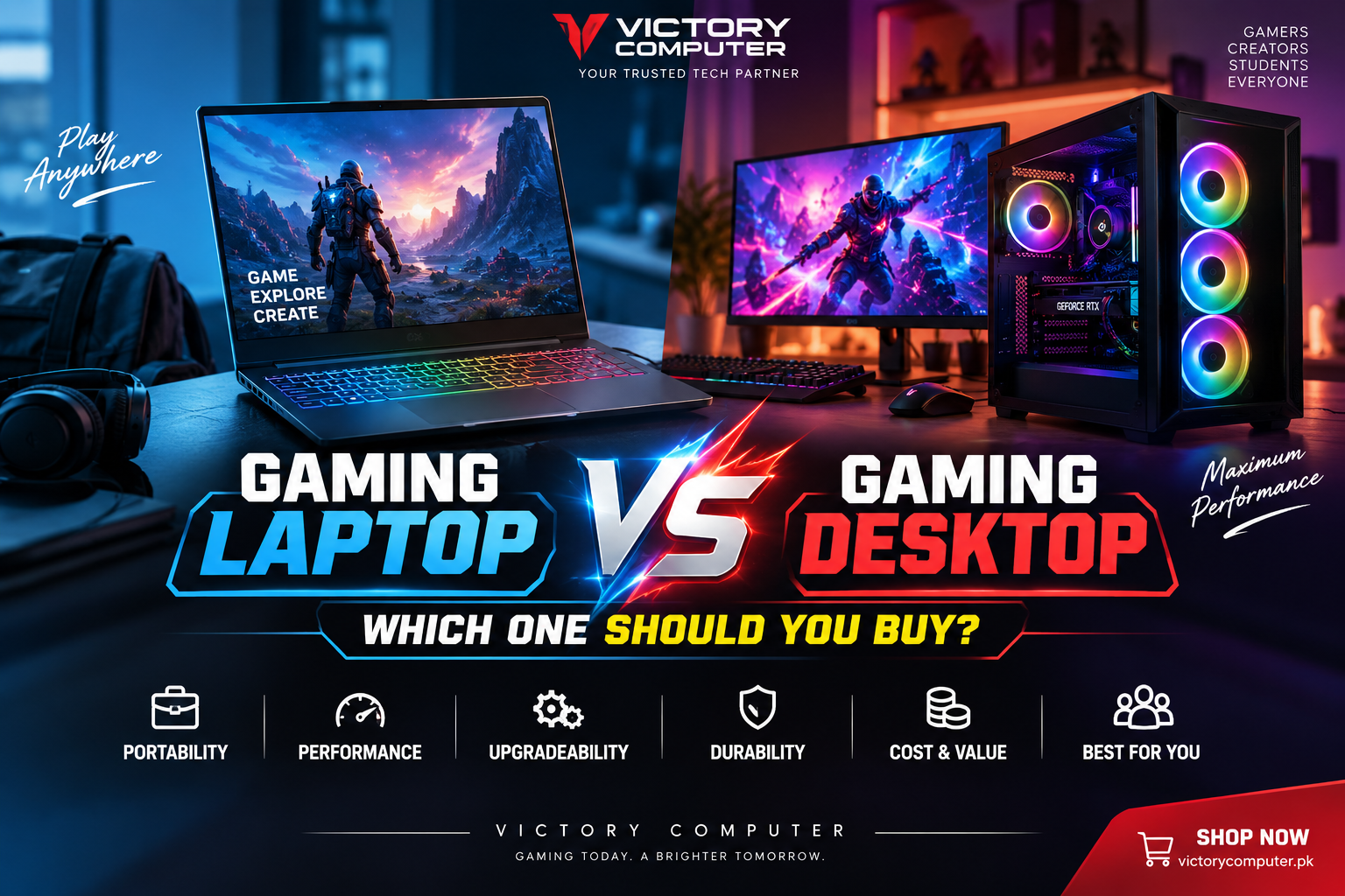 Gaming Laptop vs Gaming Desktop comparison – which one should you buy?