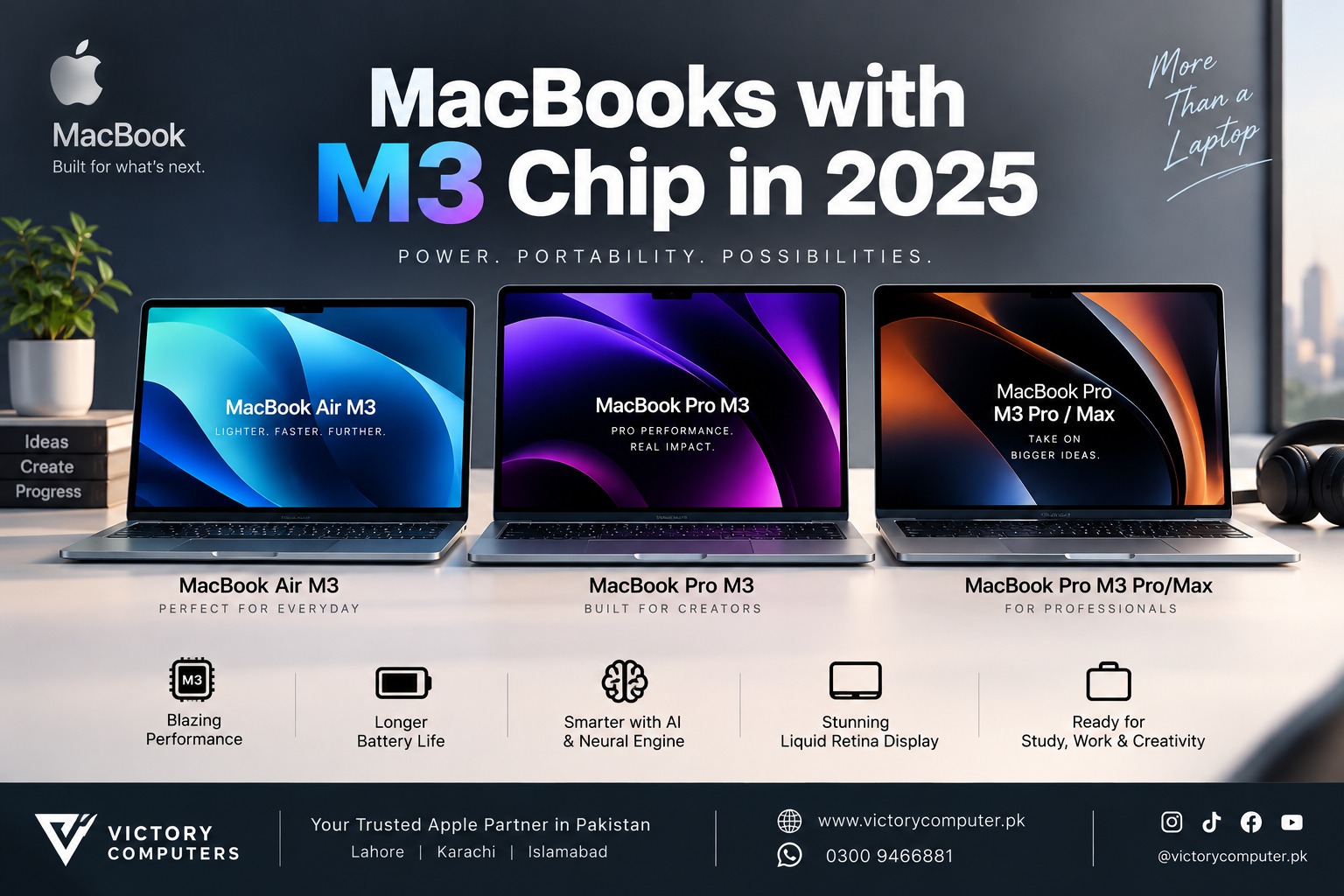 MacBooks with M3 Chip in 2025 featuring MacBook Air M3, MacBook Pro M3, and M3 Pro Max models