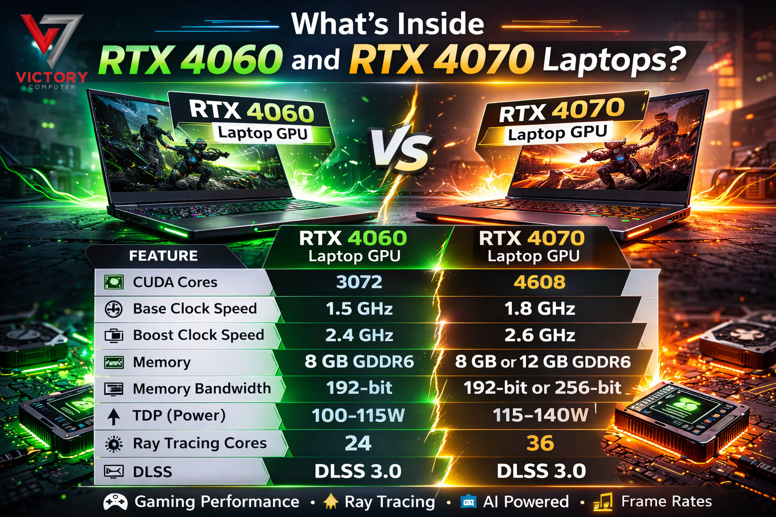 RTX 4060 and RTX 4070 Laptops