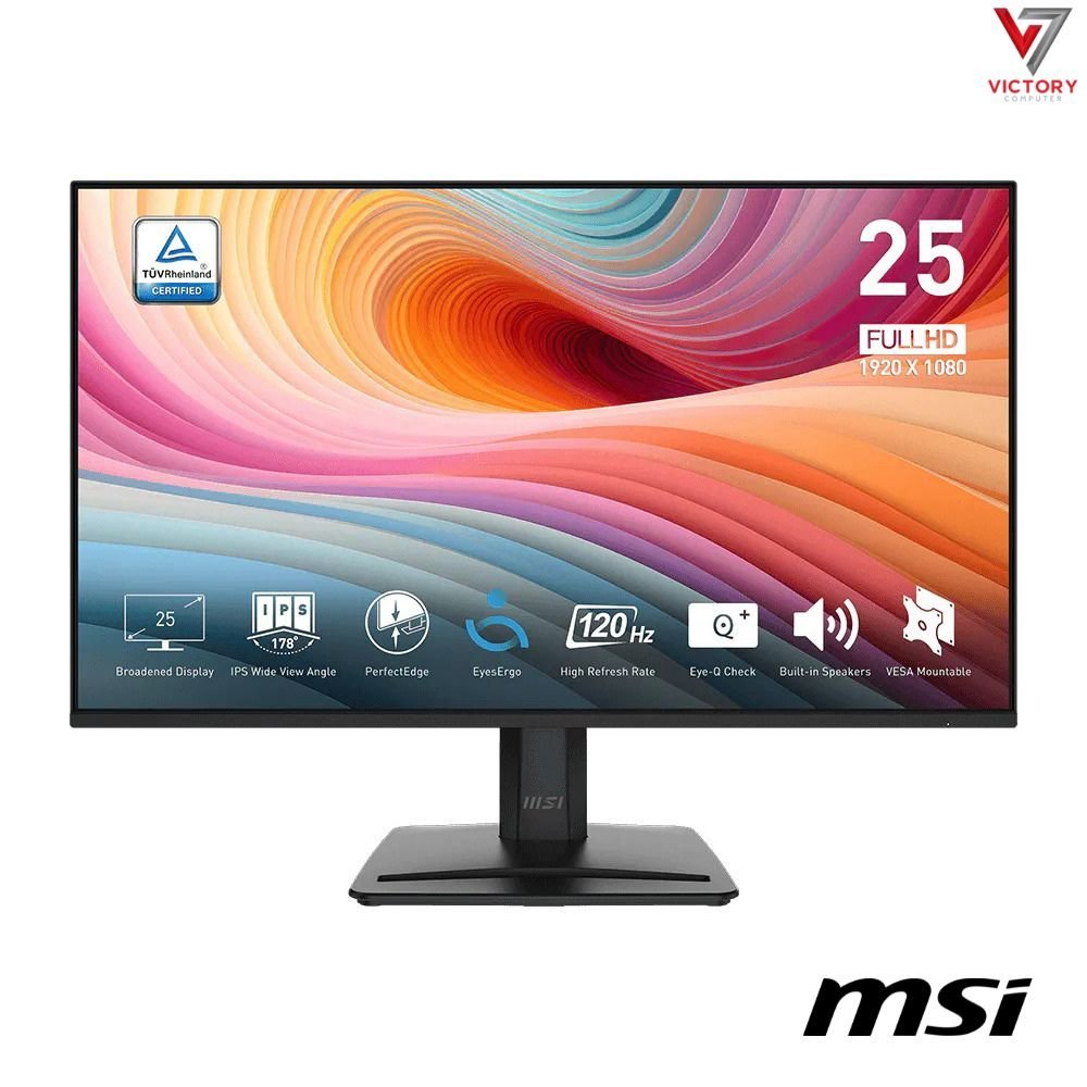 MSI-PRO-MP251-E2-24.5-FHD-IPS-120Hz-Business-Productivity-Monitor.jpg MSI PRO MP251 E2 24.5" FHD IPS 120Hz Business & Productivity Monitor with Adaptive-Sync, Eye Care & Built-in Speakers - Image 1