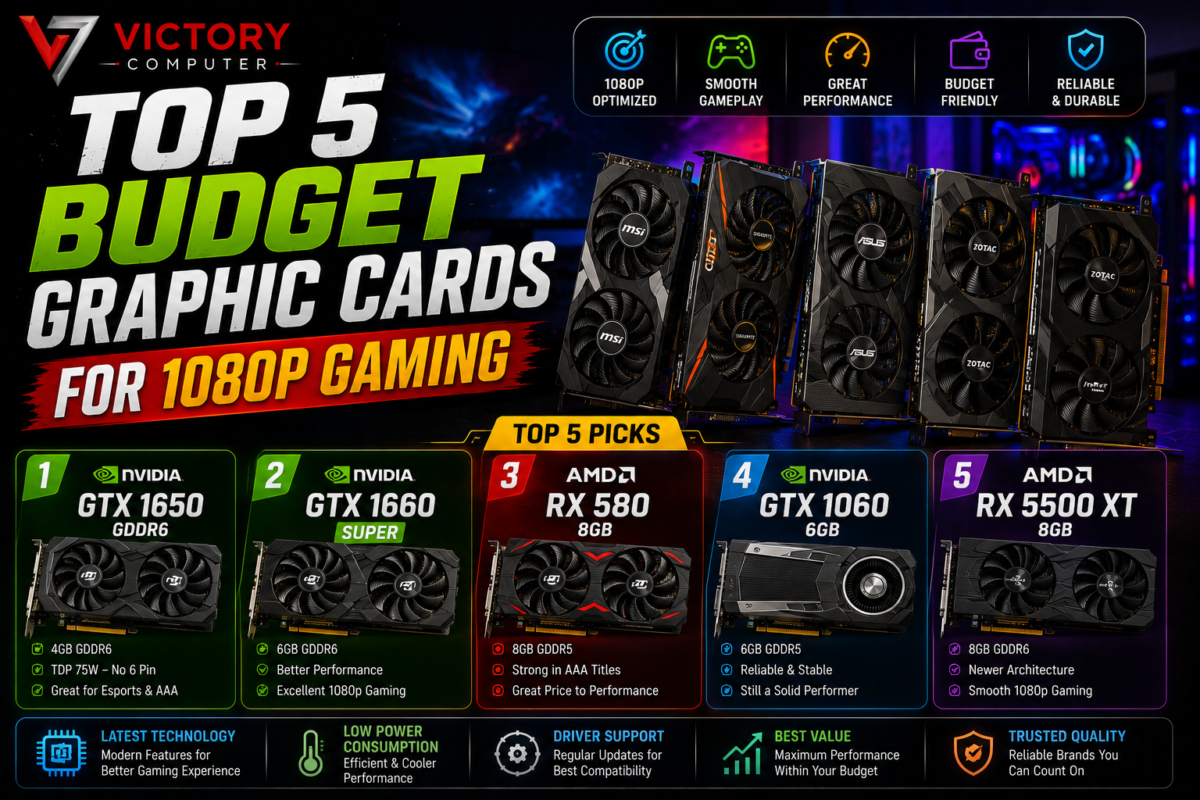 Top 5 Budget Graphic Cards For 1080p Gaming