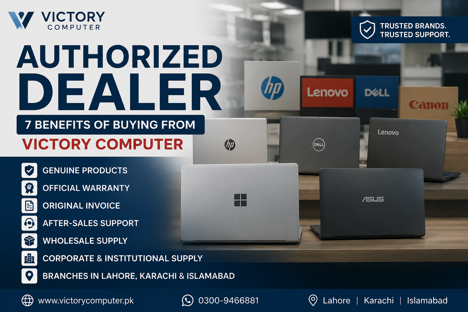 Authorized Dealer guide: discover 7 key benefits of buying genuine laptops and computers from Victory Computer in Pakistan.