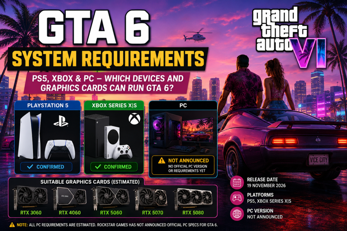 GTA 6 System Requirements for PS5, Xbox Series X|S and PC graphics cards