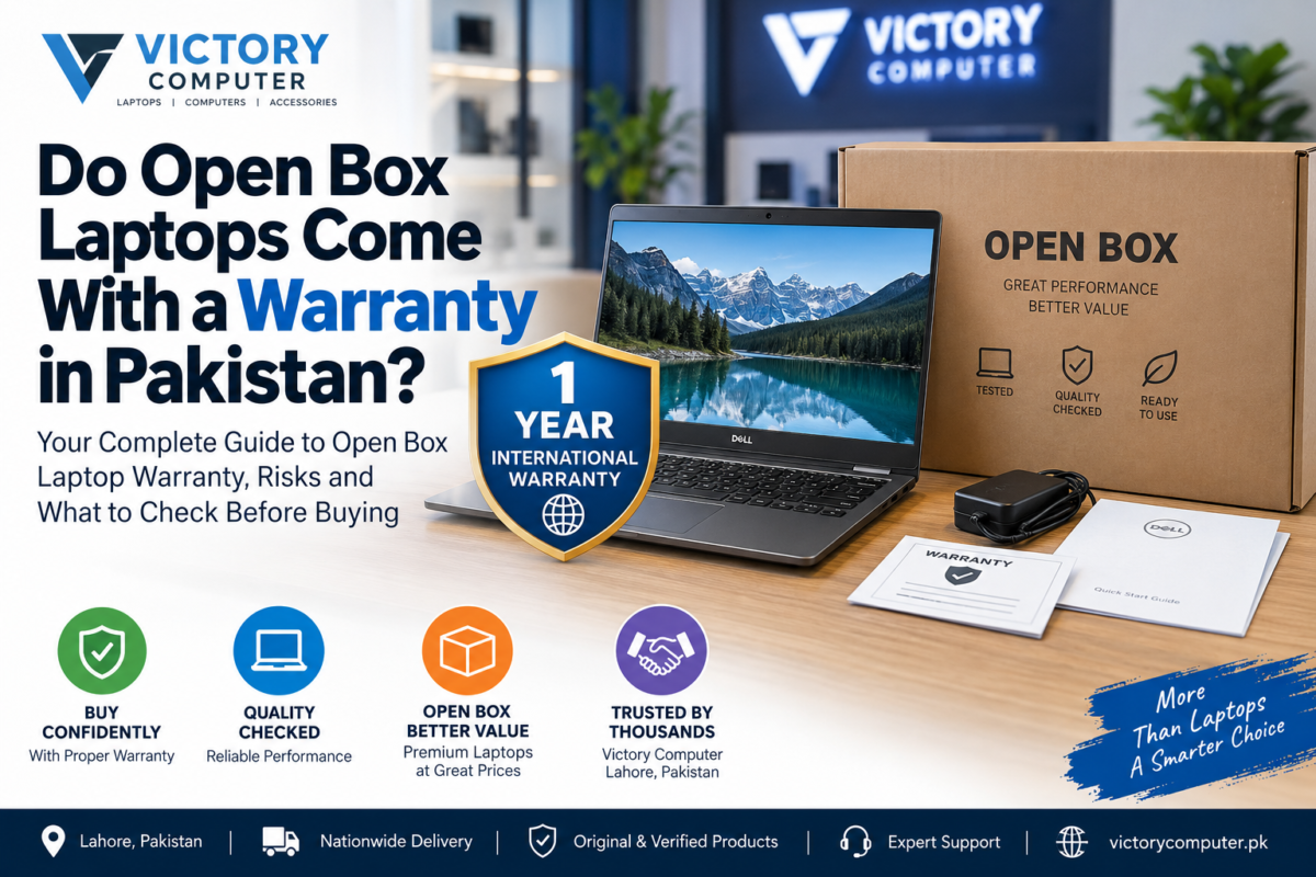 Open box laptop warranty in Pakistan with 1 year international warranty